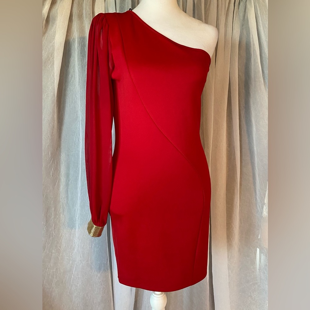 Women's Dress Red Size Small One Sleeve